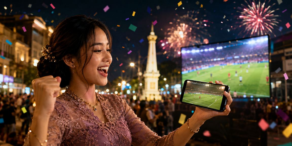 pengguna memanfaatkan smartphone untuk memasang taruhan pertandingan olahraga
